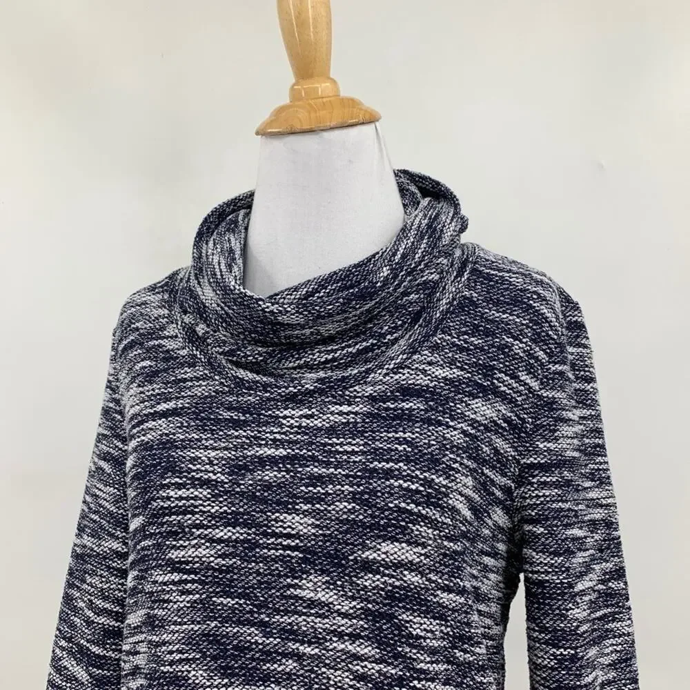 Caslon Tunic Sweater Womens S Small Cowl Neck Pullover Space Dye Pockets